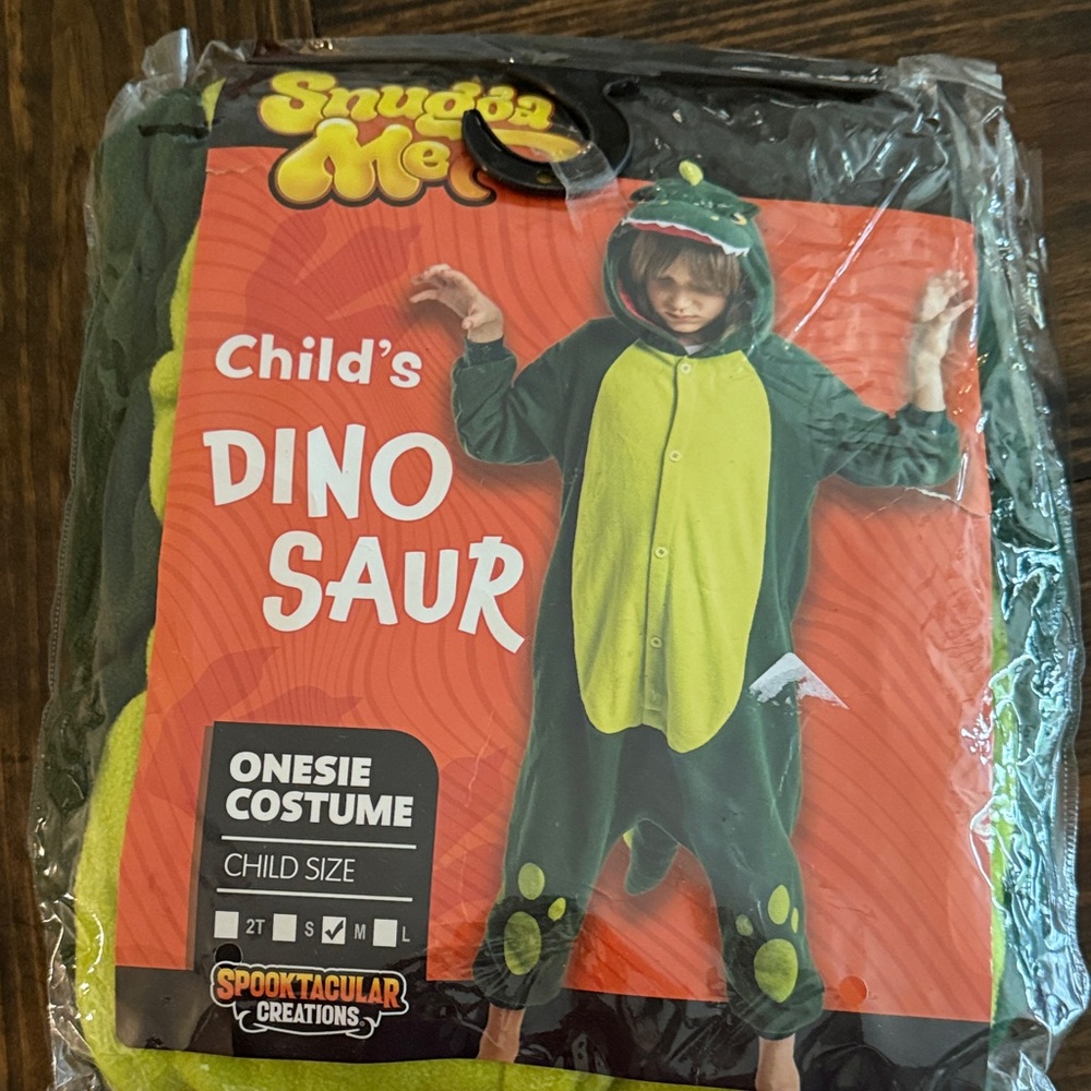 Snug Me Green Dinosaur Onesie Costume for Kids (S)